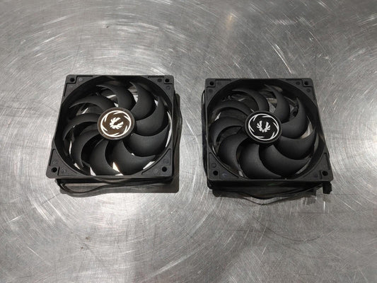GOOD CONDITION Lot of 2 BitFenix 120mm 12V PC Case Fans Black