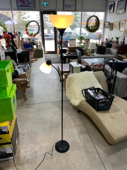 Black Floor Lamp with Reading Light