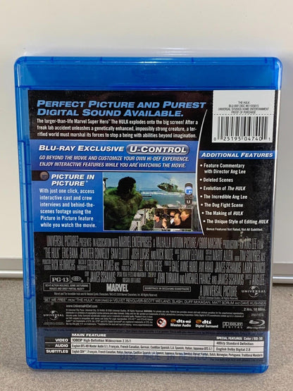 Hulk - Blu-Ray - 2003 - Eric Bana Universal Pictures - Mint Disc.