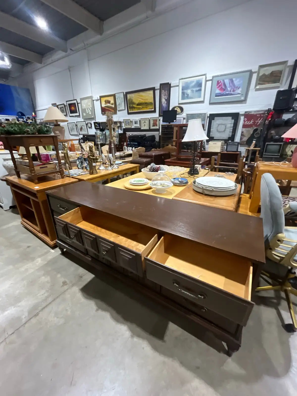Brown Wood Dresser