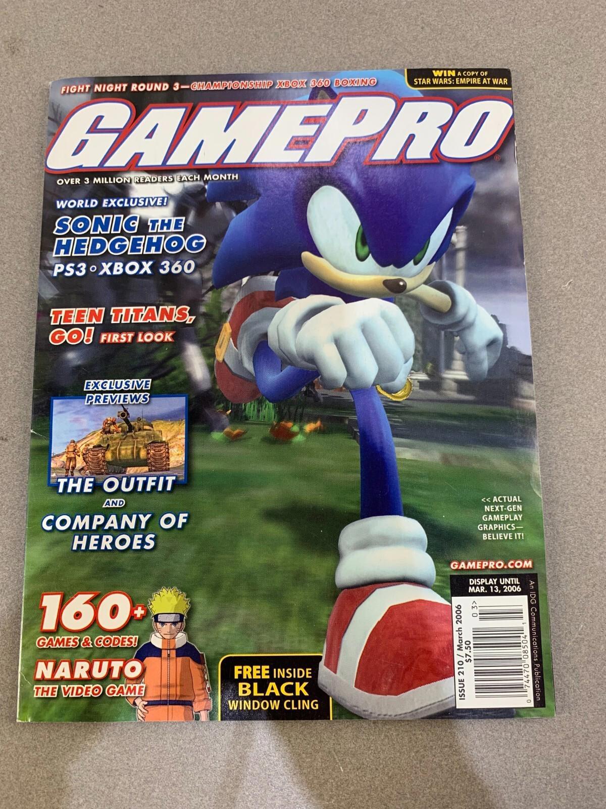 GamePro Magazine March 2006 - Sonic the Hedgehog Cover - Rare VG Issue