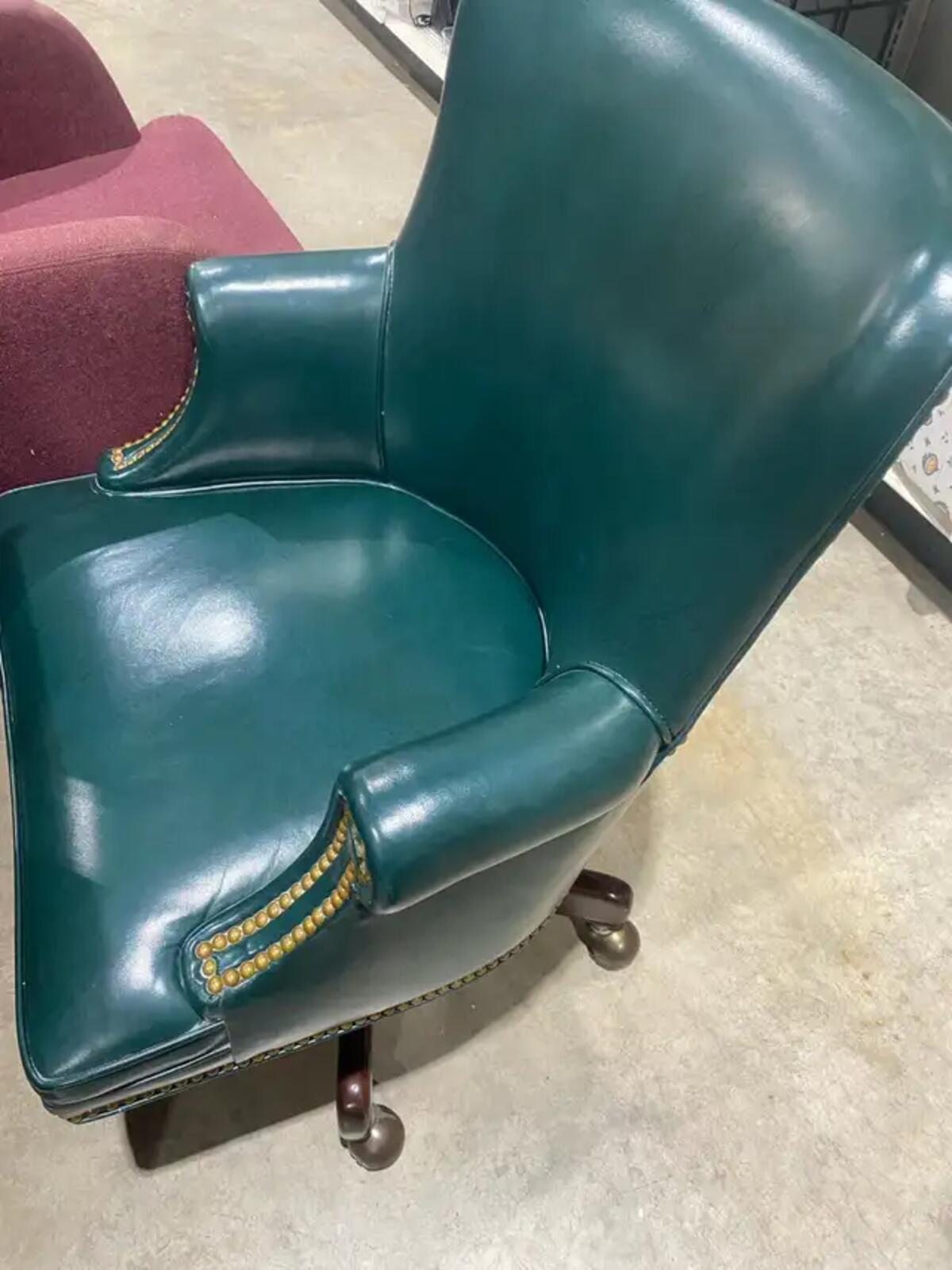 Vintage Hancock & Moore Leather Swivel Chair