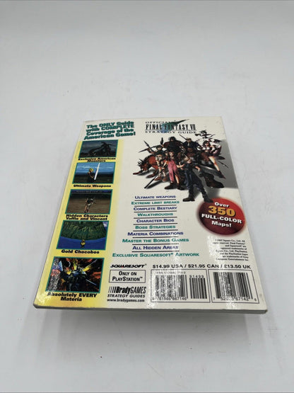 Brady Games Final Fantasy VII 7 Official Guide Strategy Guide PS1 Paperback.