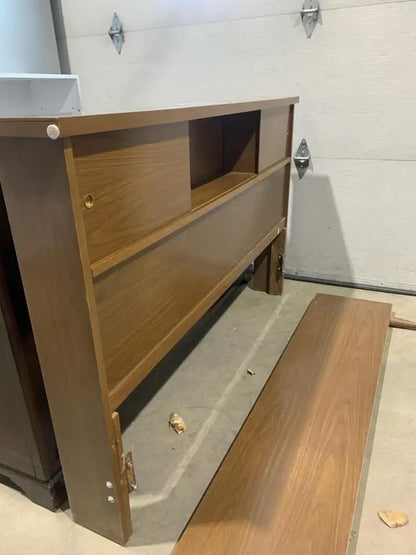 MCM Styled Headboard With Shelf Storage and Footboard