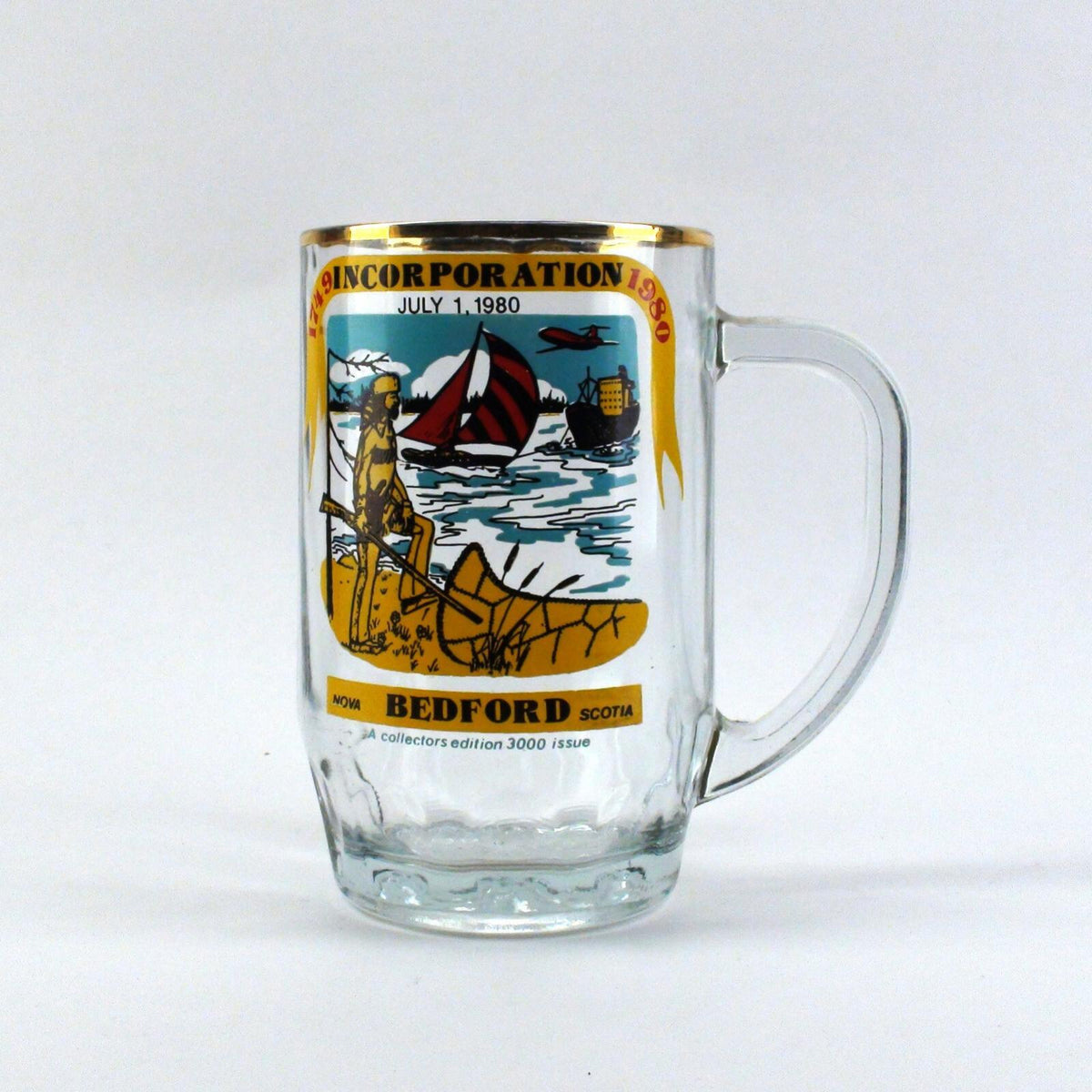 Bedford Nova Scotia - Incorporation Glass Mug With Certificate 1980 - 0837/ 3000