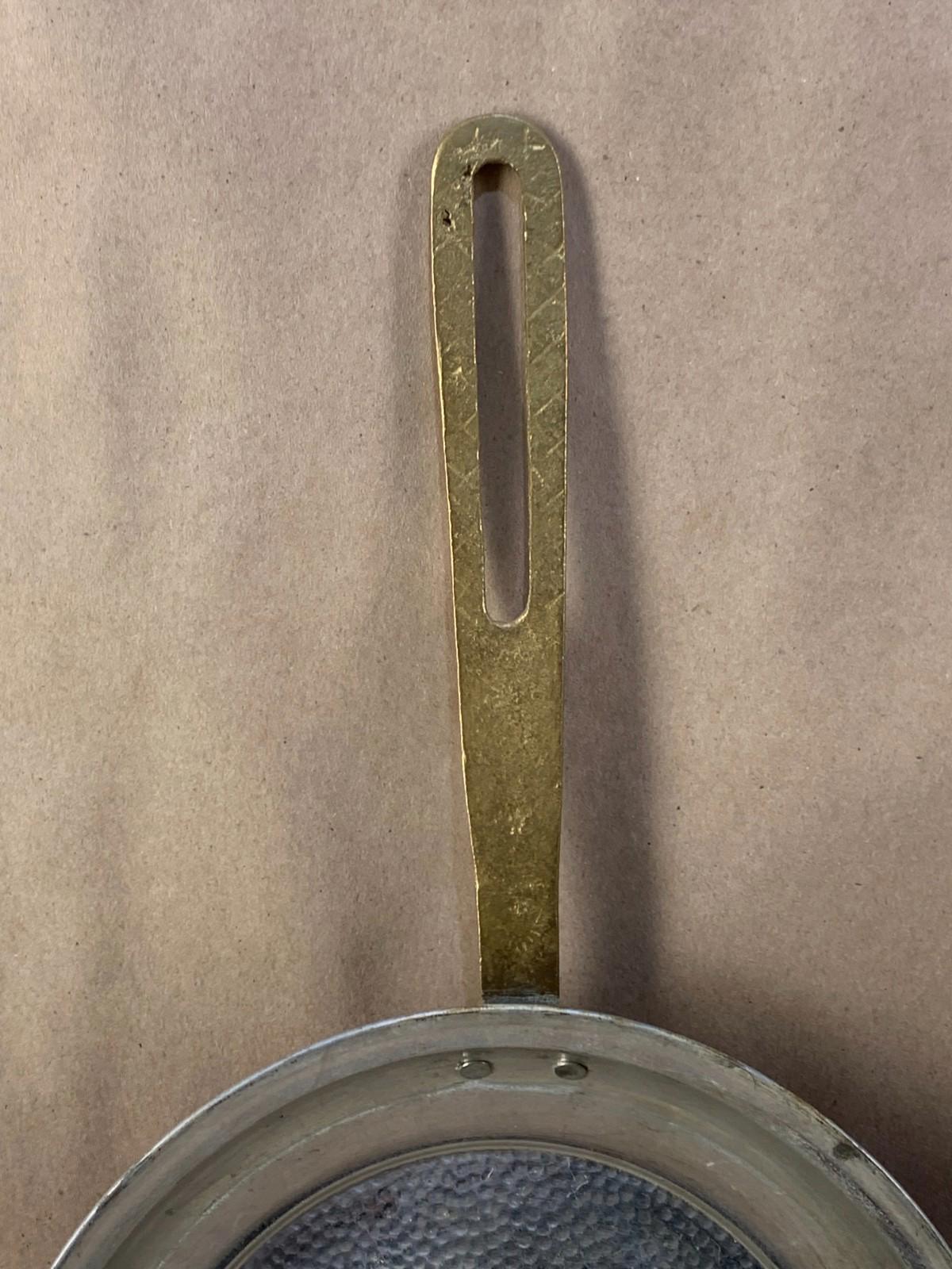 Vintage Copper Pan Mold Folk Rooster Brass Handle Great Patina