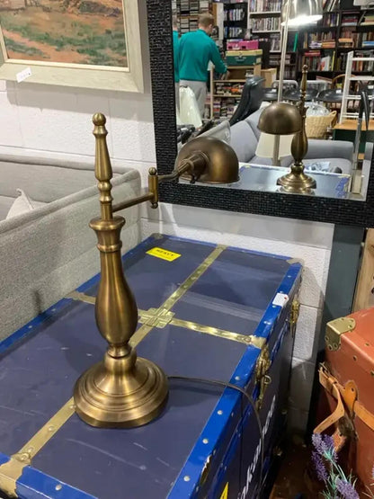 Small Brass Desk Lamp with Extendable arm
