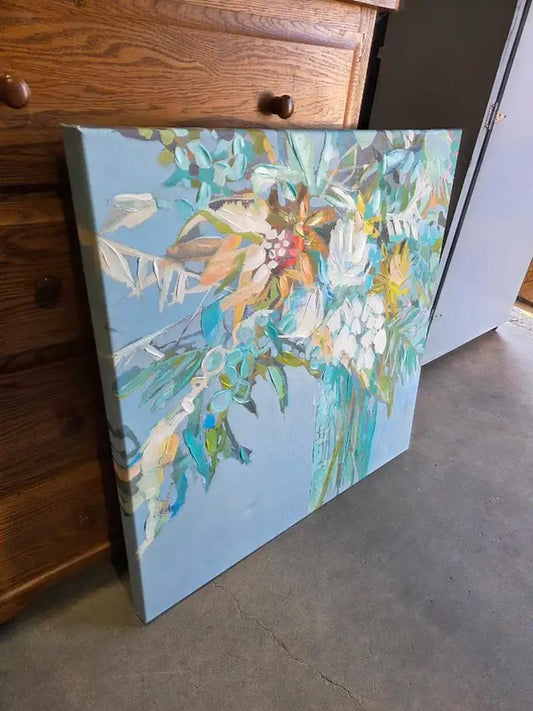 Floral Canvas Painting 3x3ft