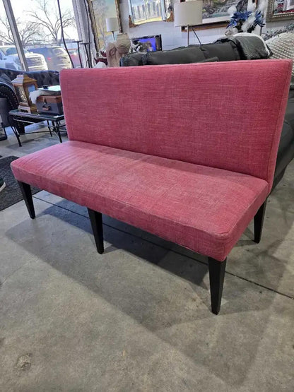 Pink Fabric Banquet Bench