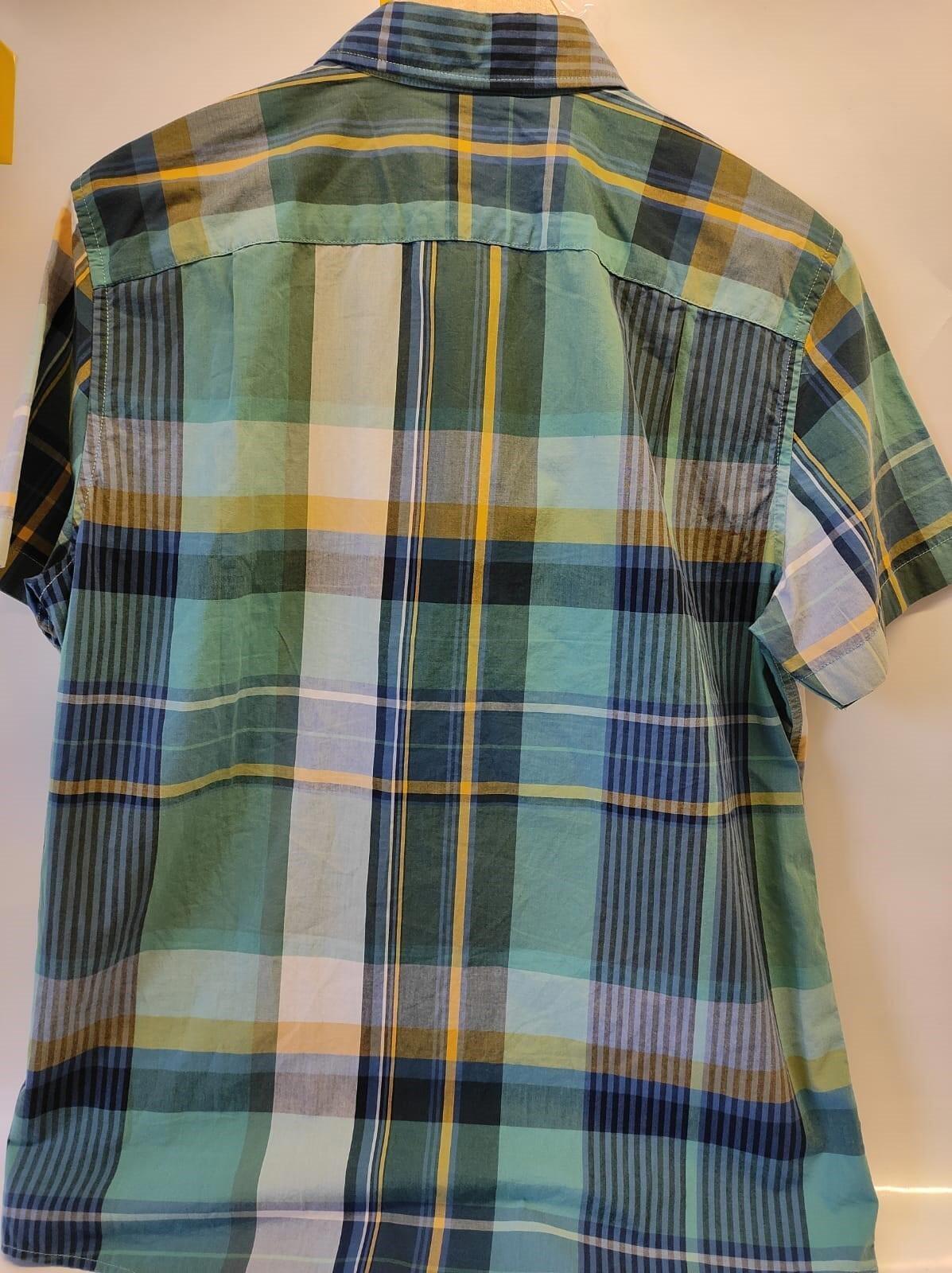 American Eagle Shirt Men's Medium Multicolor Plaid Button Up Short Sleeve L Flaw