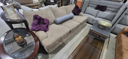 Large Sofa Beige with Textured Upholstery 7.5ft by 3.5ft