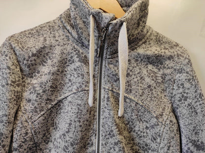 Mondetta Women XL Jacket Knit Fleece Sweater Gray Windbreaker Drawstring