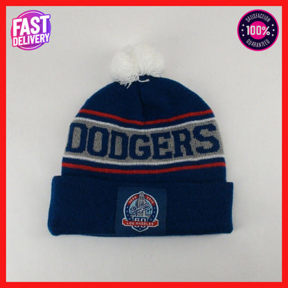 Los Angeles LA Dodgers 60th Anniversary Beanie Pom Hat - Red, White & Blue MLB