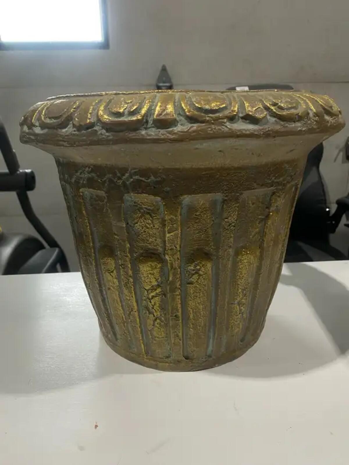 Large Golden Detailed Planter