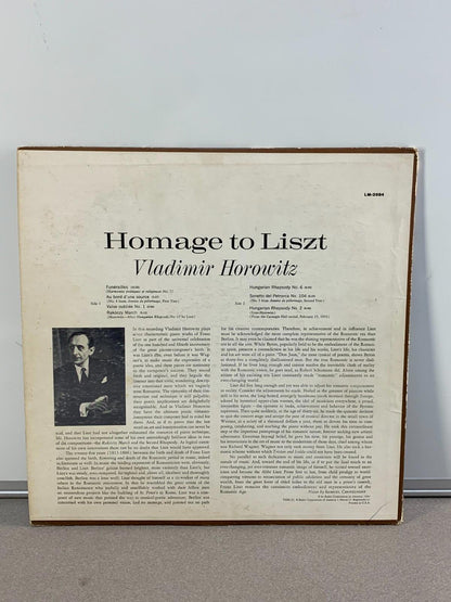 Vladimir Horowitz, Franz Liszt -Homage To Liszt (LP, RE) LM-2584