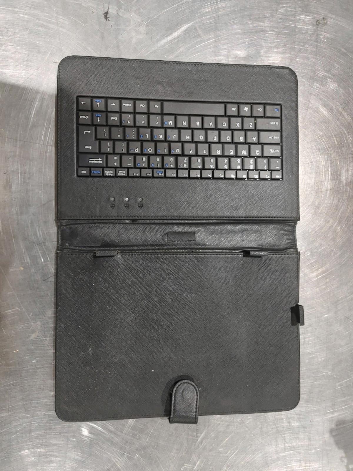 Black Leather Keyboard Case For iPad/Tablet UNTESTED - Fair