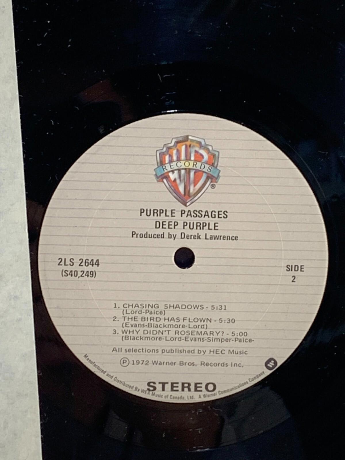 Deep Purple - Purple Passages (2XLP, Warner Bros., Canada, 2LS 2644, EX)