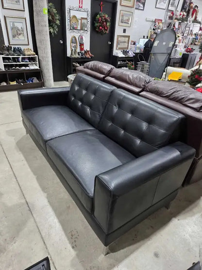 Black  Faux Leather Gel Sofa