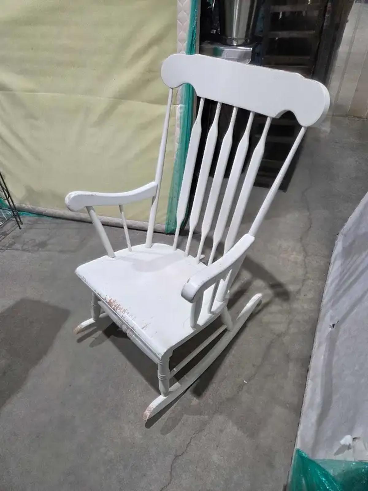White Wooden Rocking Chair - Fixer Upper
