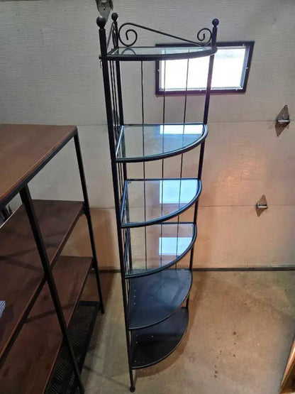 Black IKEA RÖNNSKÄR corner shelf unit