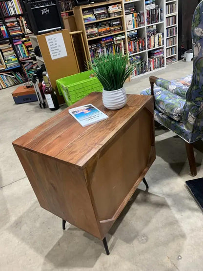 Dark Wood 2 Draw Bedside Table