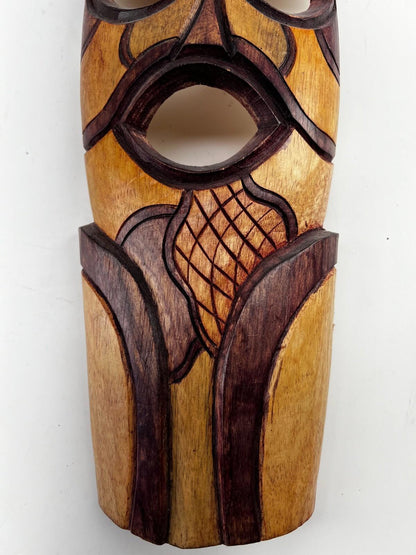 African Wood Hand Carved Painted Tribal Ceremonial Mask