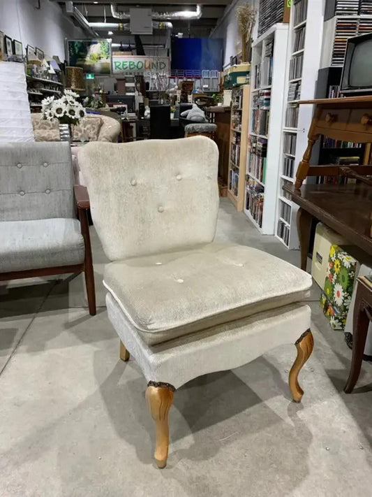 Silver/cream Corduroy Vintage Accent Chair