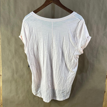 NWT Eddie Bauer Soft Pink Short Sleeve V-Neck Tee (Size L)