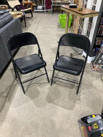 Black Metal Folding Chair - set of 2