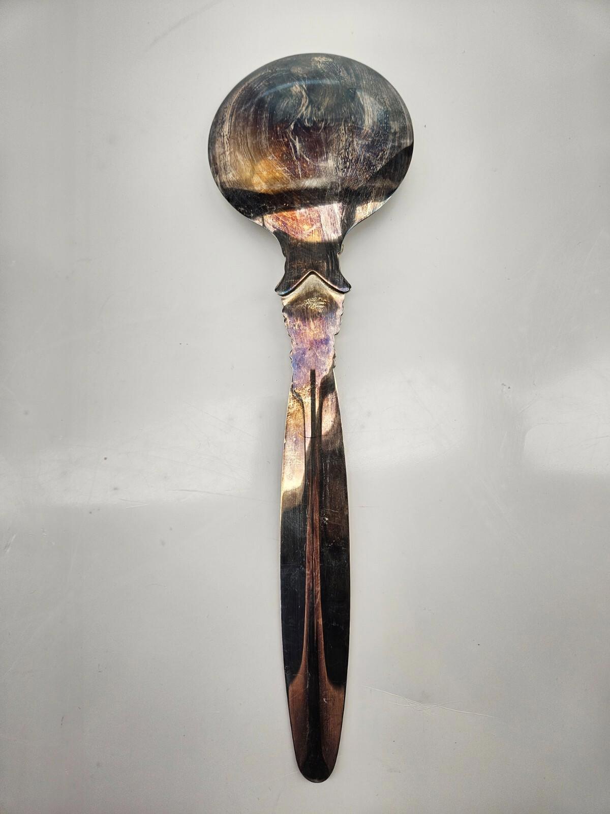 Cuillère de service pour casserole Vintage Viking Plate en laiton E.P. 12 po