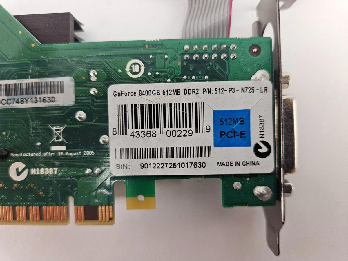 Carte vidéo NVIDIA GeForce 8400GS 512 Mo PCIE x1
