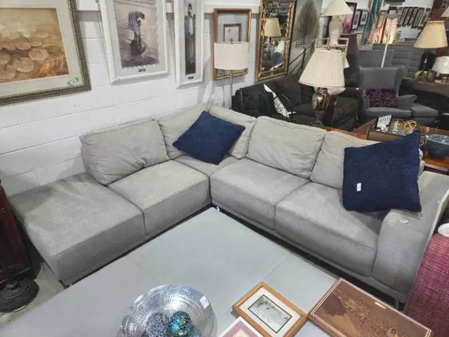 Grey 2-Piece Sectional Sofa