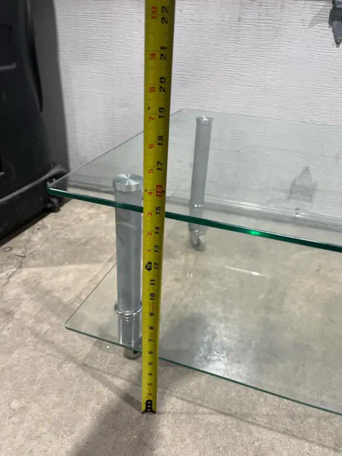 Glass Coffee Table with Wheels