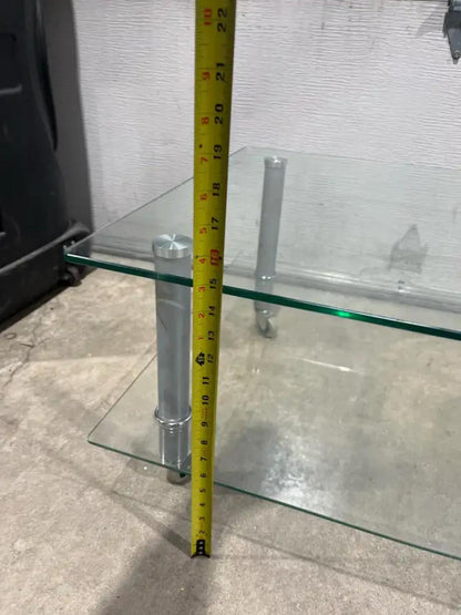 Glass Coffee Table with Wheels