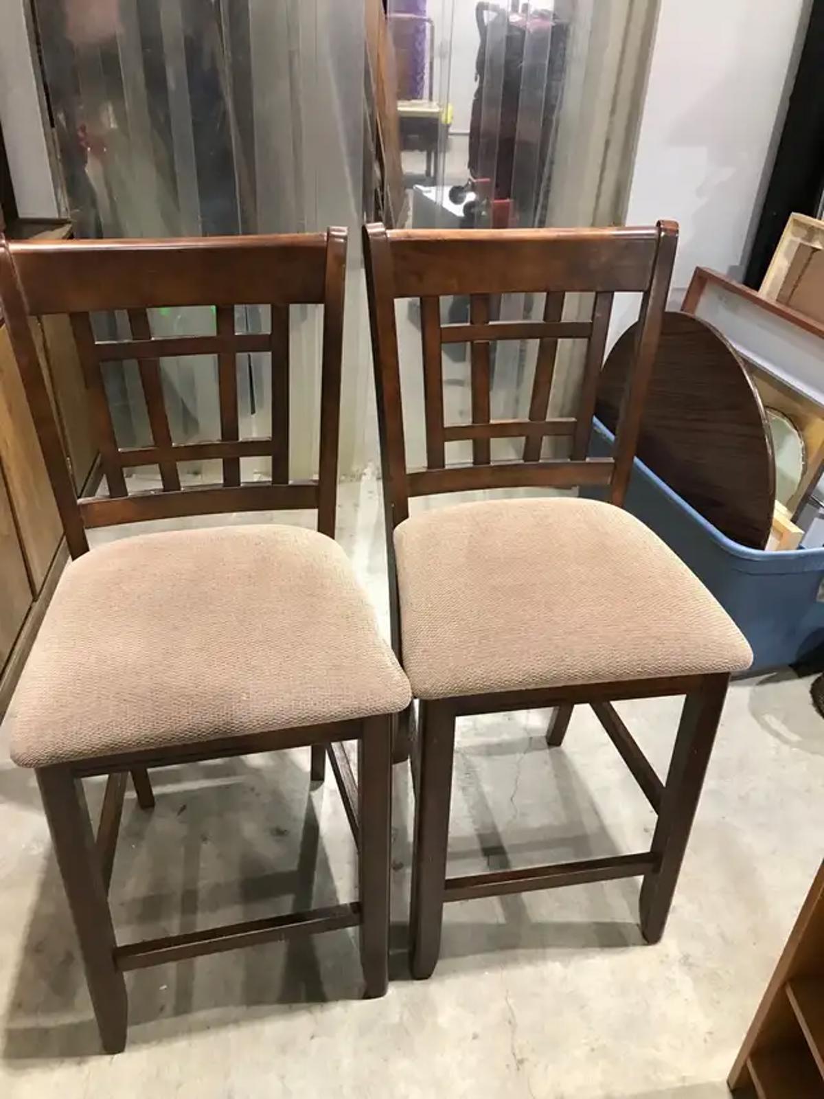 Wooden stoop chairs - 2 Available