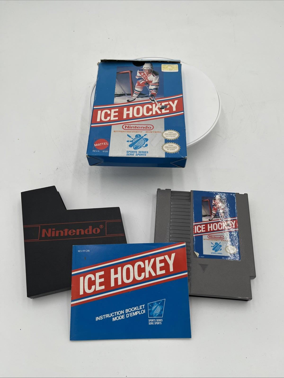 1988 Nintendo NES Ice Hockey Video Game Cartridge Box Full Set