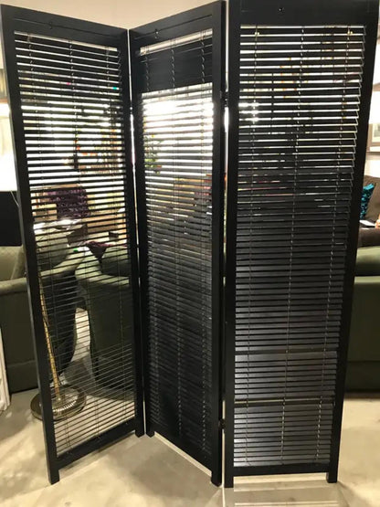 Black Blinds Room Dividers - Set of 2 - 6 Panels
