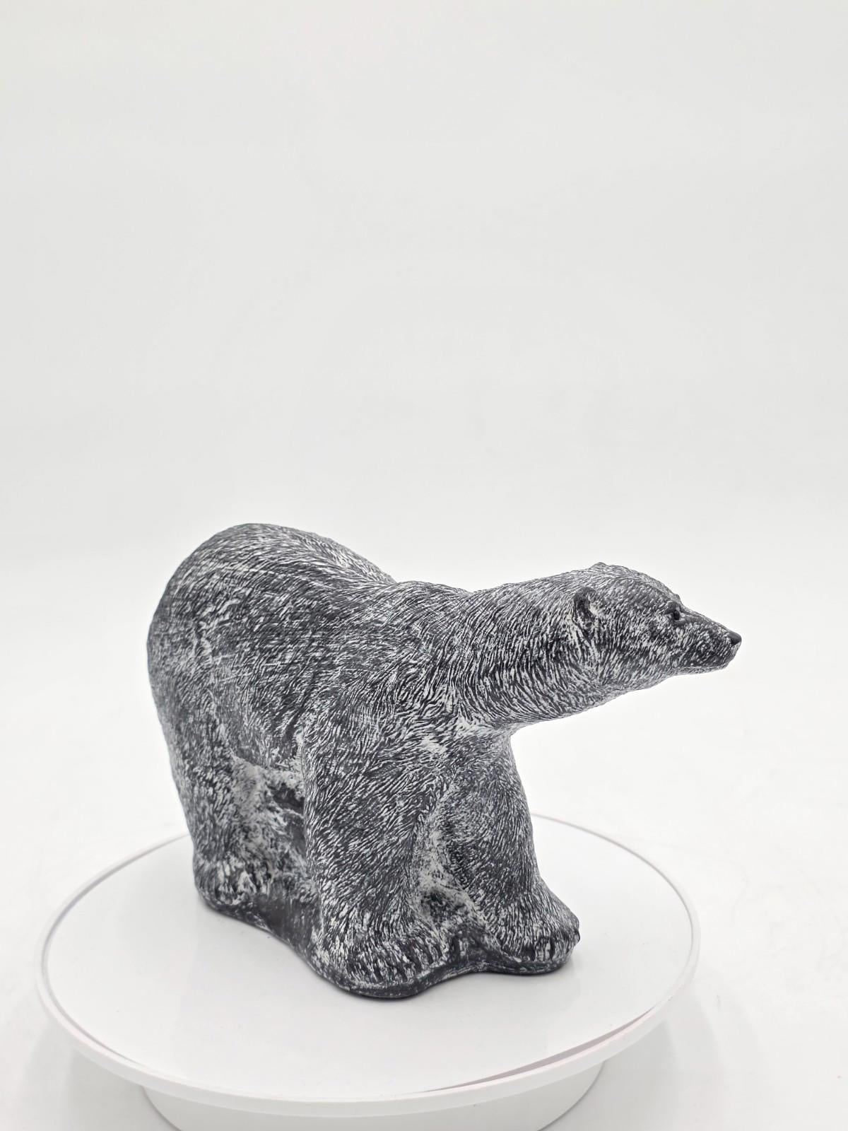 Vintage Large Inuit Eskimo Carving Original Hand Carved Bear Soapstone Canada