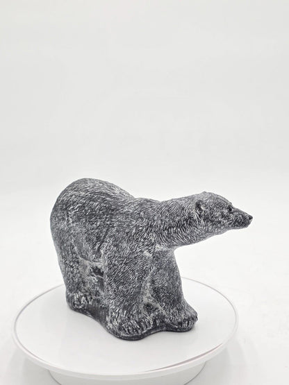 Vintage Large Inuit Eskimo Carving Original Hand Carved Bear Soapstone Canada