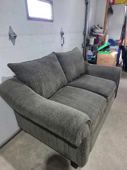 Dark Gray Fabric Loveseat