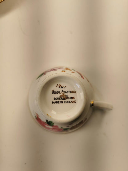 Assorted bone china set 4 cups and 10 saucers. Made in England/Japan/China