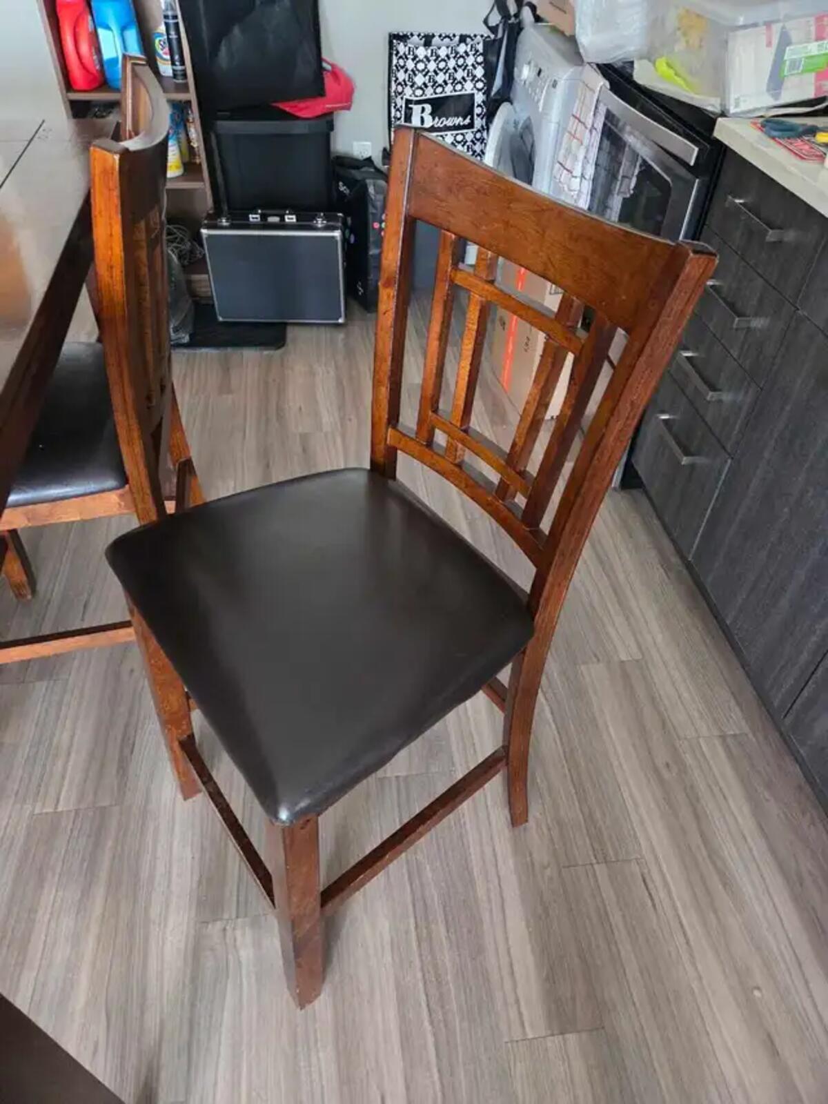 Wooden Extendable Counter Height Dining Table Set