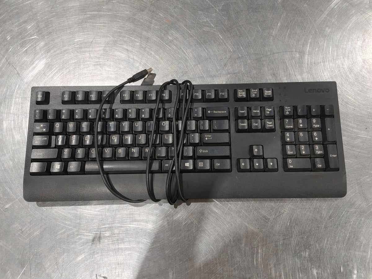 Excellent Condition Lenovo SK-8827 Wired USB Office Keyboard Tested Works Black