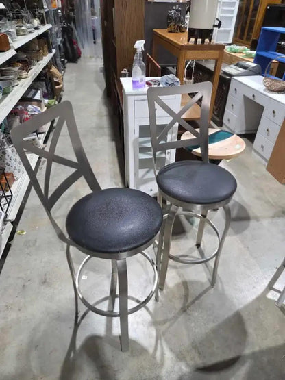 Metal 30" Swivel Bar Stools - 2 Available