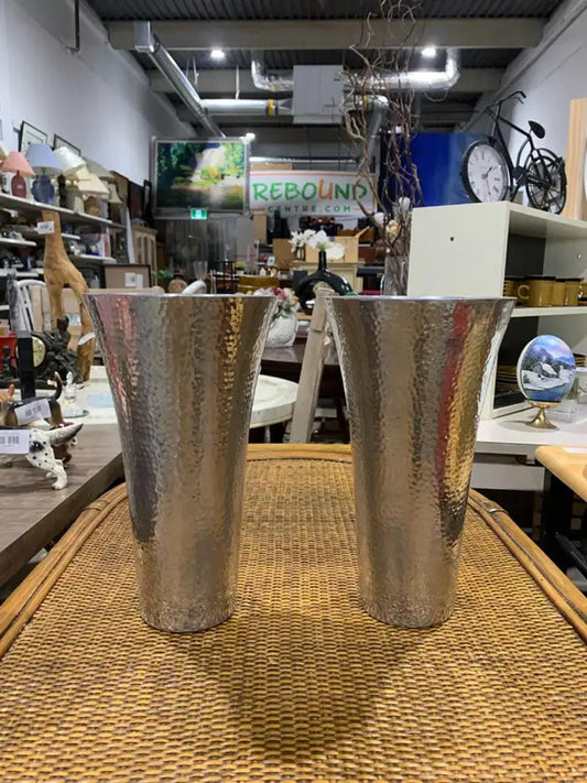 Hammered Silver Vases