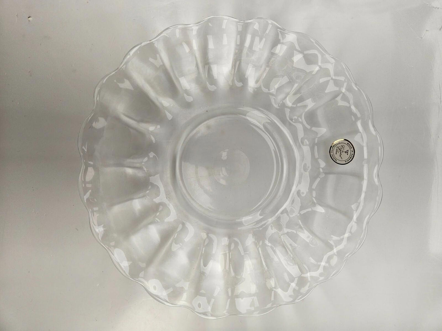 Handcrafted Crystal Glass Athens Sauce Boat w/ Ladle and Plate