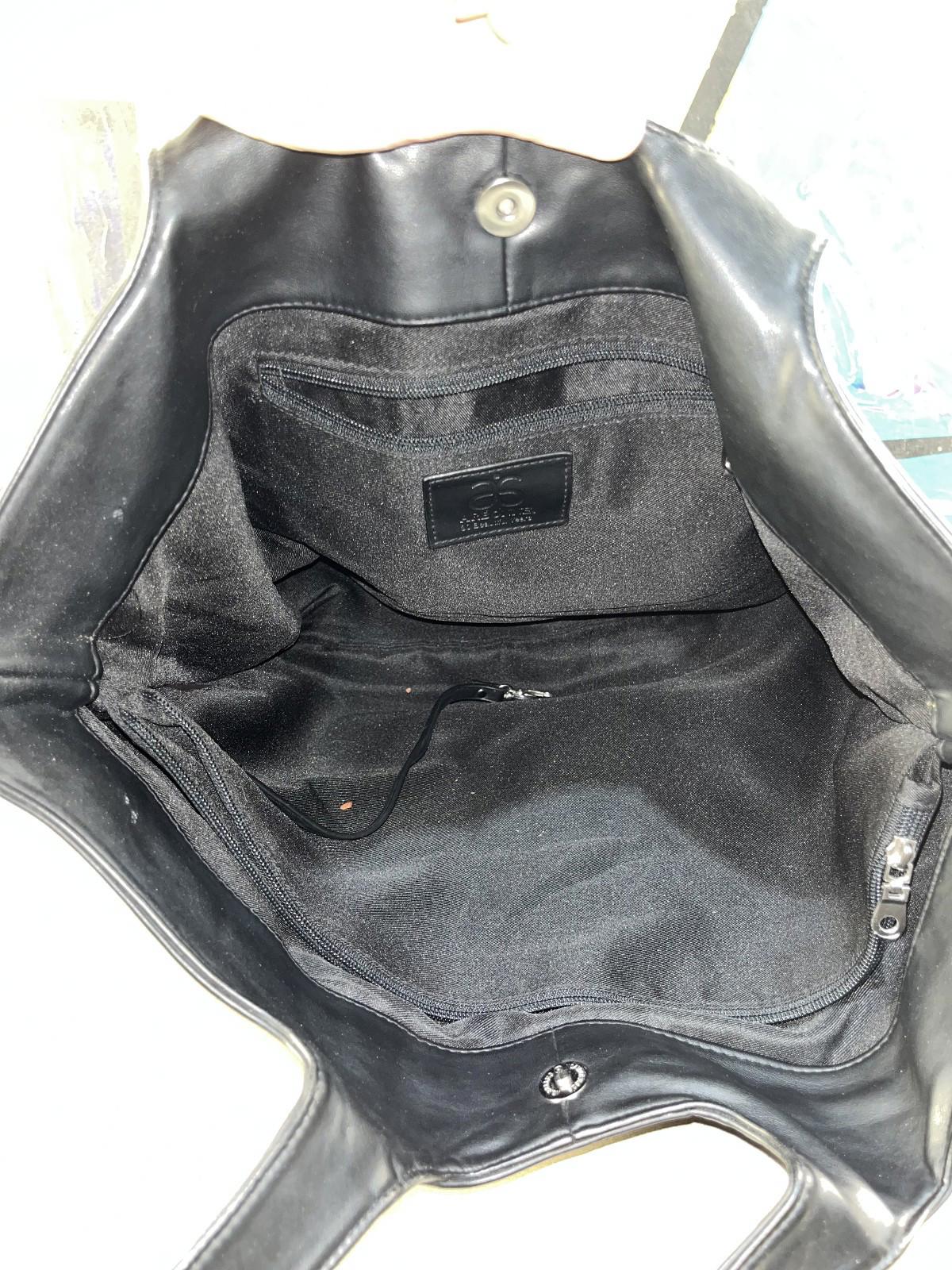 Arbonne Black Faux Leather Tote Bag