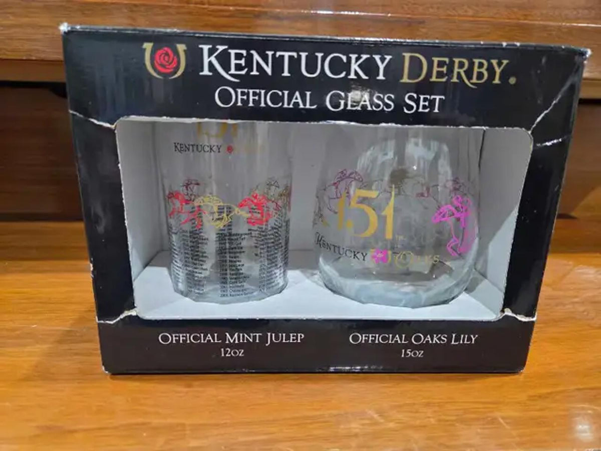 New - Kentucky Derby Glass Set