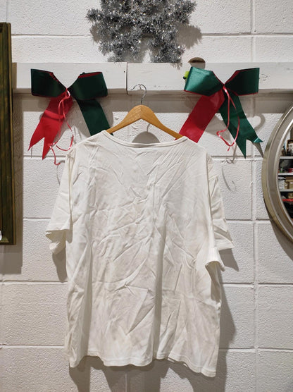 Karen Scott White Short Sleeve 100% Cotton V-Neck Henley Shirt 3X