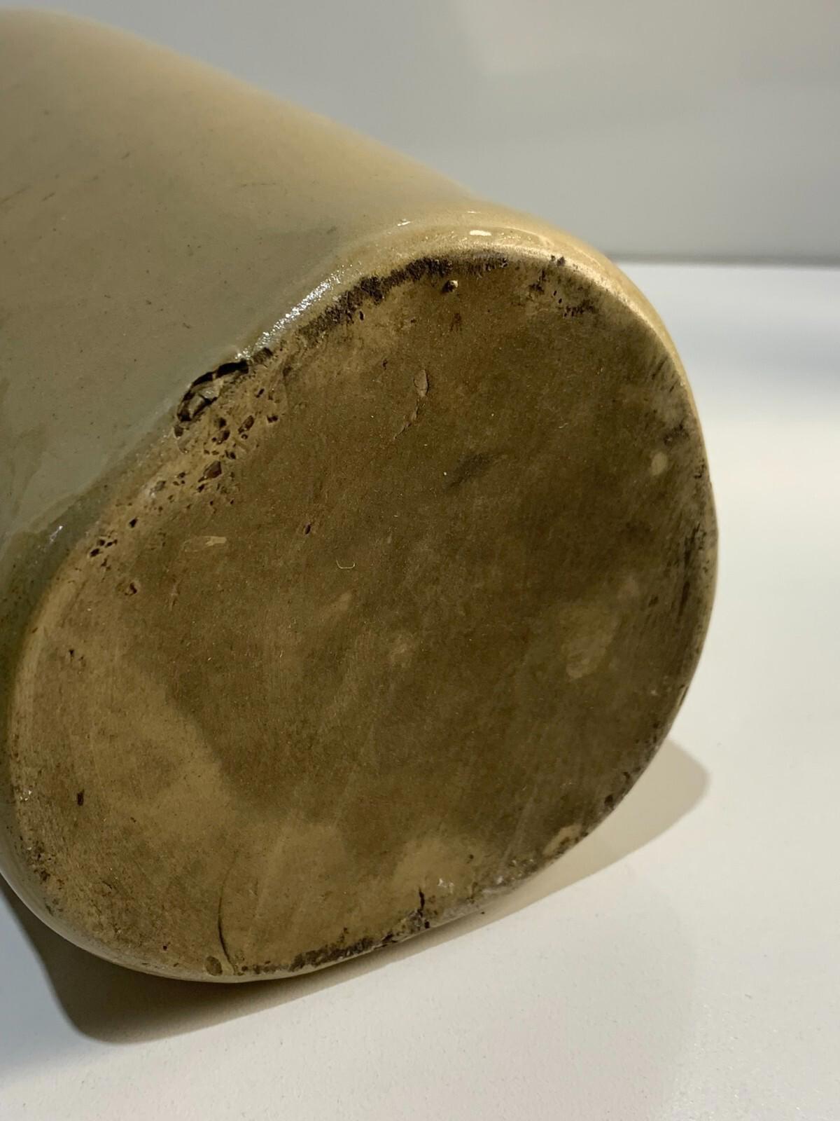 Antique Stoneware Hot Water Bottle With Rubber Seal 12 inches